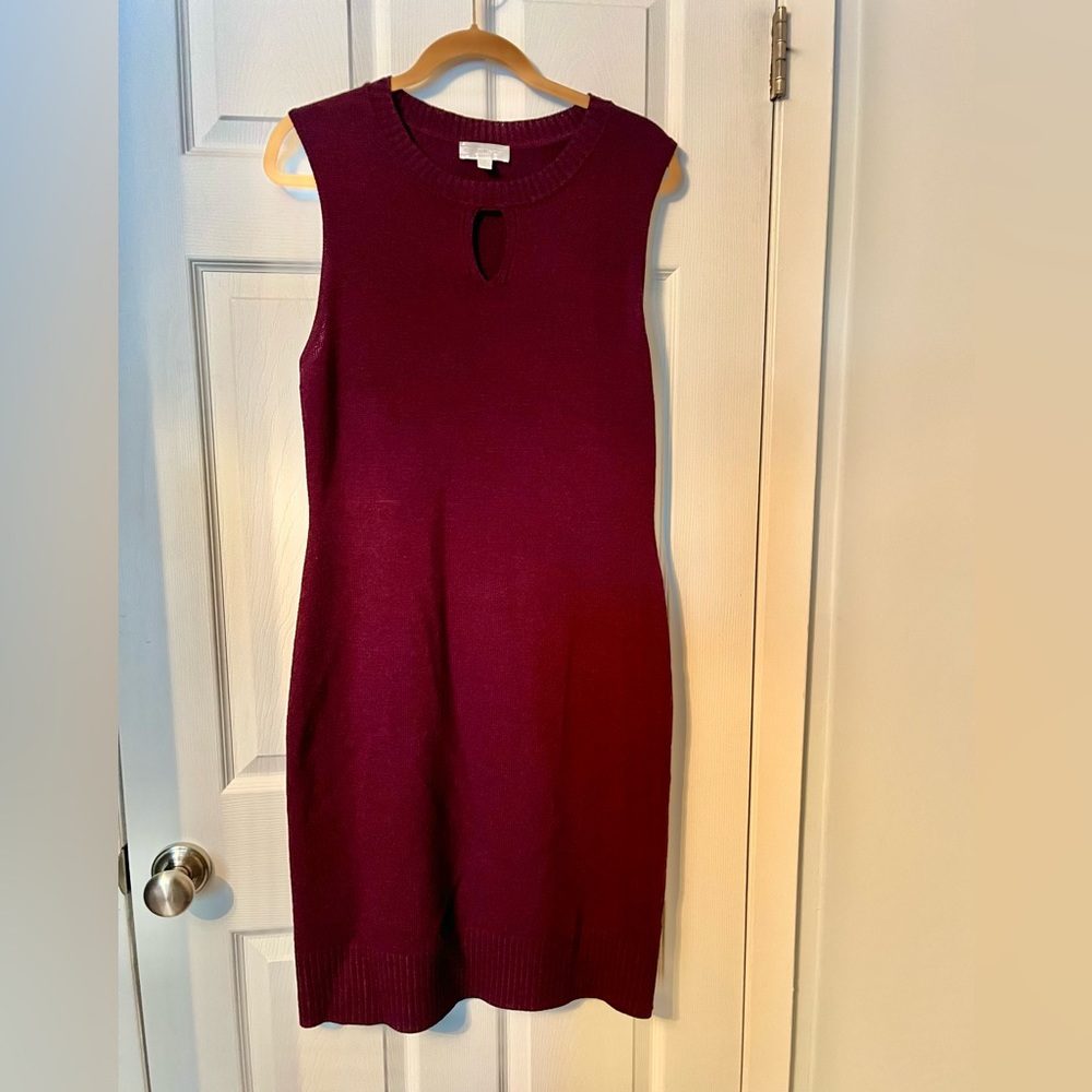 St John Sport size medium burgundy colored dress with matching jacket
